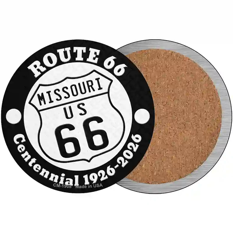 Missouri Route 66 Centennial Novelty Metal Circle Sign 3.5" (CC)