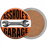 Assholes Garage Novelty Metal Circle Sign 3.5" (CC)