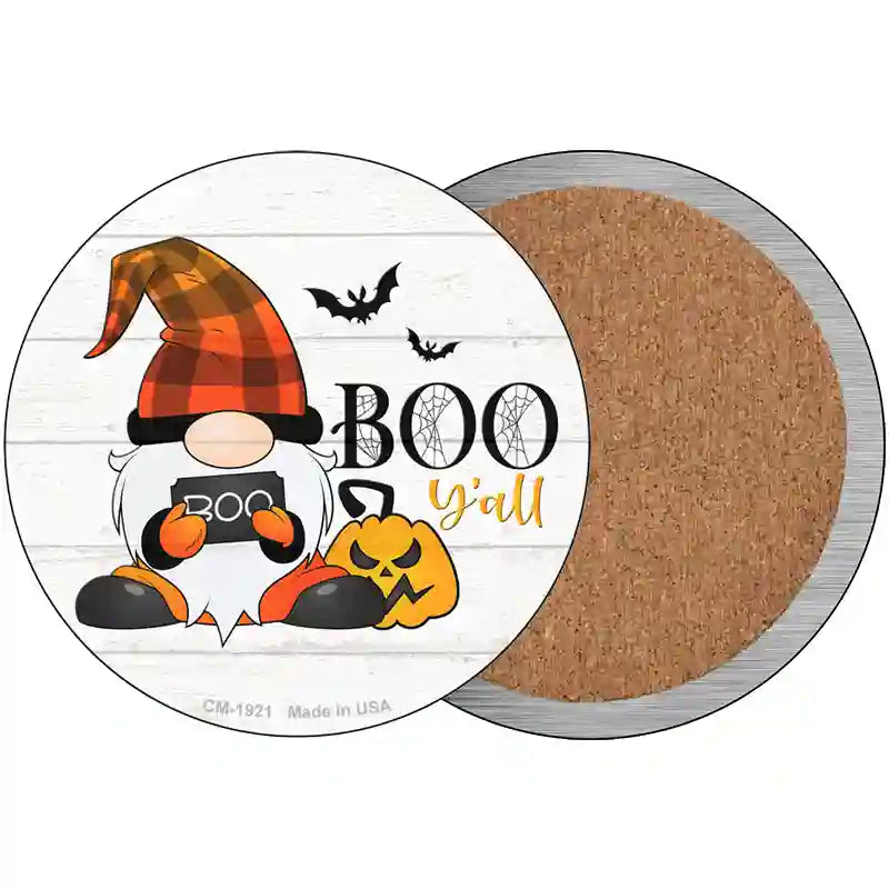 Boo Yall Spooky Gnome Novelty Metal Circle Sign 3.5" (CC)