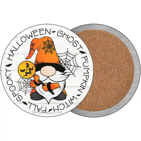 Spooky Halloween Gnome Novelty Metal Circle Sign 3.5" (CC)