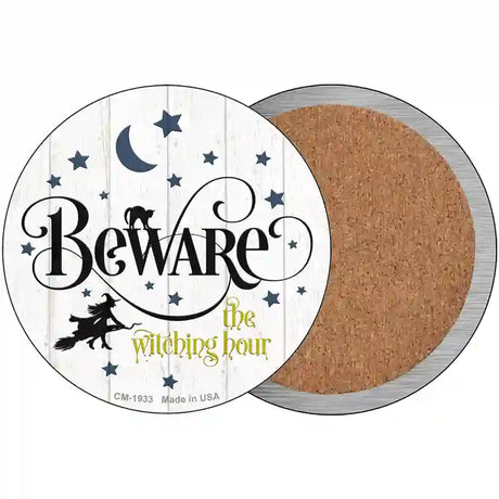 Beware The Witch Hour Novelty Metal Circle Sign 3.5" (CC)