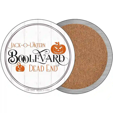 Jack O Lantern Boolevard Novelty Metal Circle Sign 3.5" (CC)