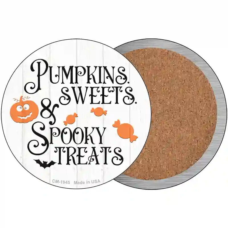 Pumpkin Sweets Spooky Treats Novelty Metal Circle Sign 3.5" (CC)