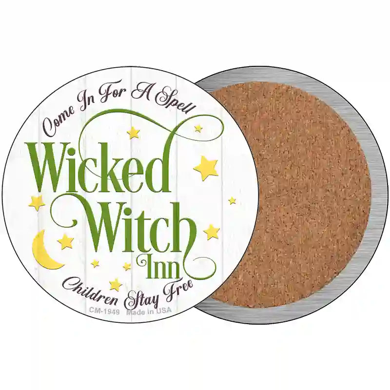 Wicked Witch Inn Novelty Metal Circle Sign 3.5" (CC)