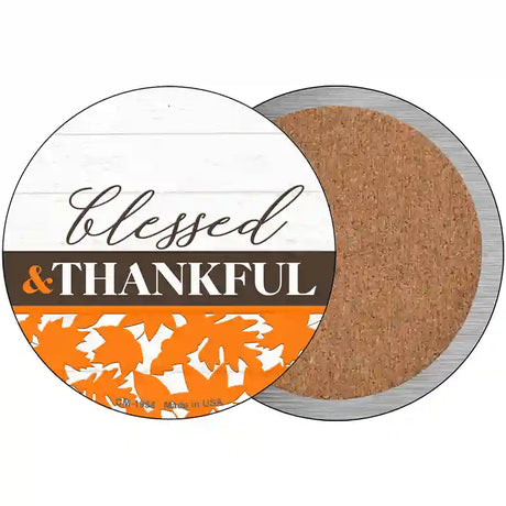 Blessed and Thankful Novelty Metal Circle Sign 3.5" (CC)