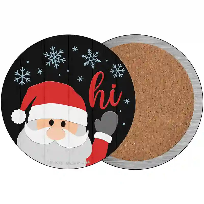 Santa Says Hi Novelty Metal Circle Sign 3.5" (CC)