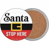 Santa Stop Here Novelty Metal Circle Sign 3.5" (CC)