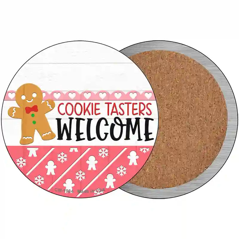 Cookie Tasters Welcome Novelty Metal Circle Sign 3.5" (CC)