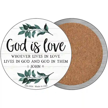 God is Love Novelty Metal Circle Sign 3.5" (CC)