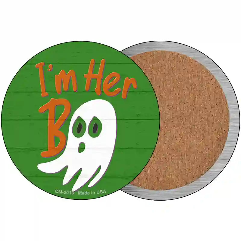 Im Her Boo Green Novelty Metal Circle Sign 3.5" (CC)