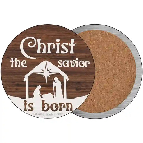 Christ The Savior is Born Novelty Metal Circle Sign 3.5" (CC)