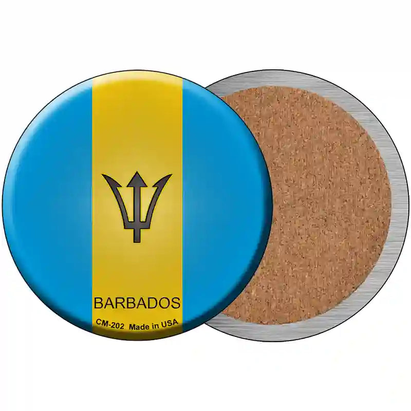 Barbados Country Novelty Metal Circular Sign 3.5" (CC)