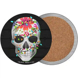 Calavera with Lights Novelty Metal Circle Sign 3.5" (CC)