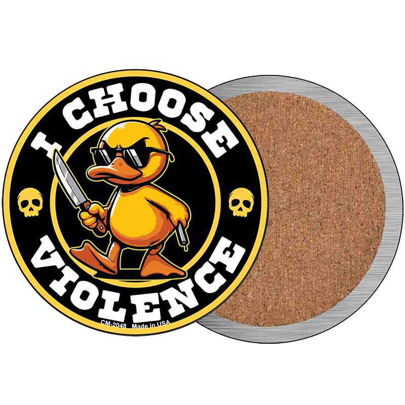 I Choose Violence Angry Duck Novelty Circle Coaster Set of 4 CC-2048