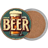 Cold Beer Novelty Metal Circular Sign C-2051