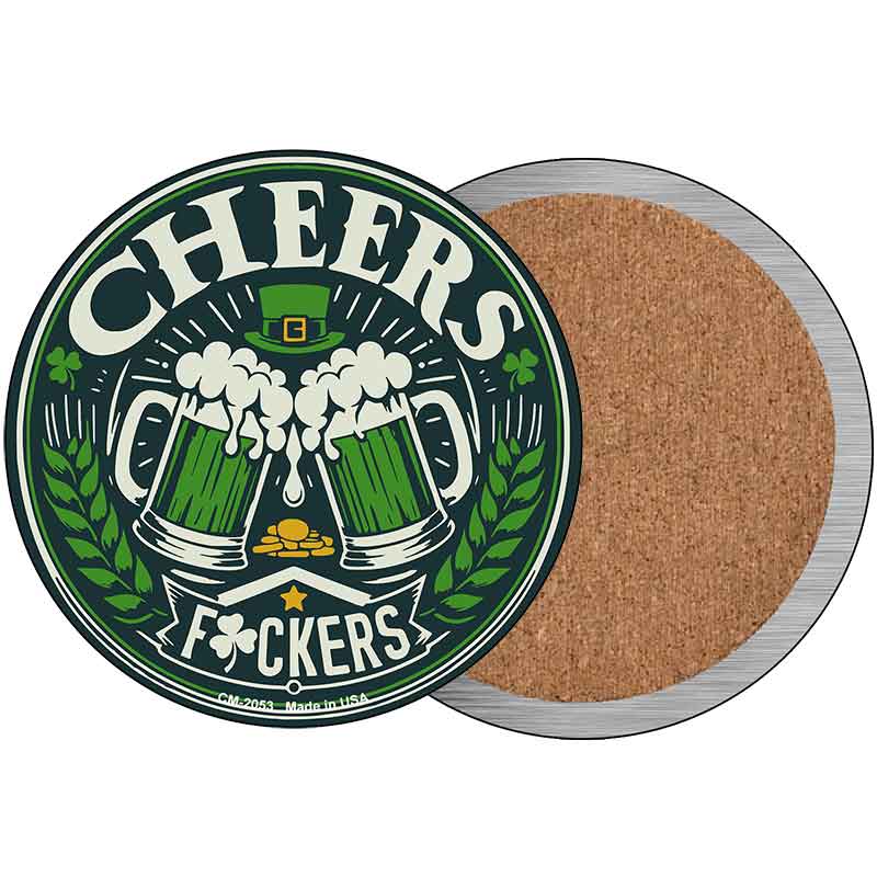 Cheers Fuckers Novelty Circle Coaster Set of 4 CC-2053