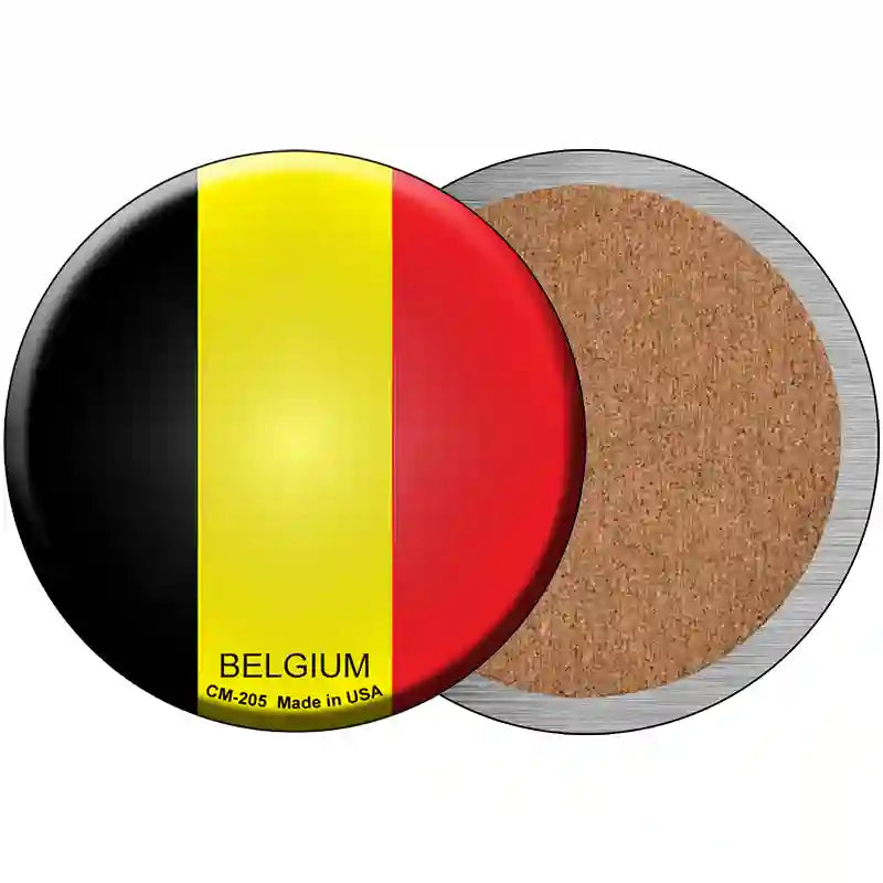 Belgium Country Novelty Metal Circular Sign 3.5" (CC)