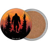 Bigfoot Silhouette on Moon Novelty Metal Circular Sign C-2061