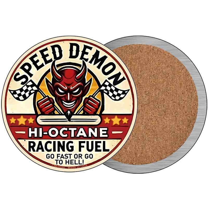 Speed Demon Novelty Circle Coaster Set of 4 CC-2096