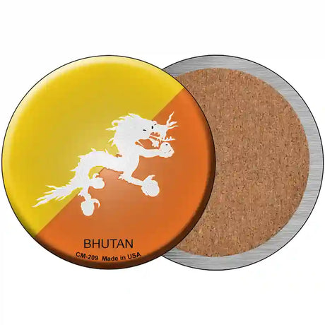 Bhutan Country Novelty Metal Circular Sign 3.5" (CC)