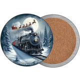 Santa Over the Polar Express Novelty Metal Circular Sign C-2101