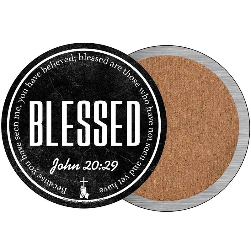 Blessed Bible Verse Novelty Circle Coaster Set of 4 CC-2104