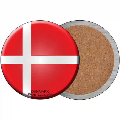 Denmark Country Novelty Metal Circular Sign 3.5" (CC)