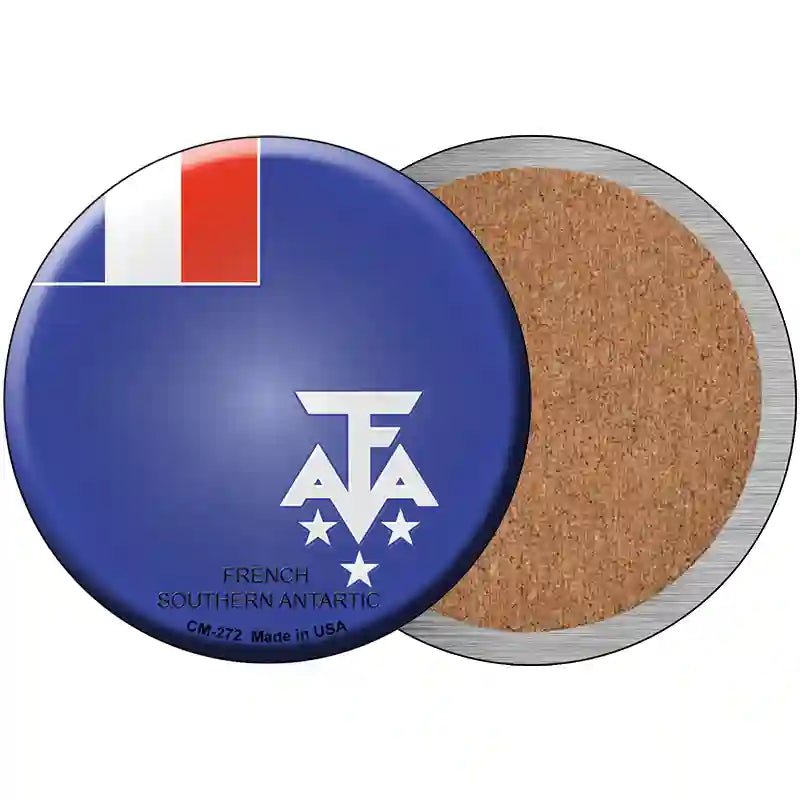 French Southern Antarctic Country Novelty Metal Circular Sign 3.5" (CC)