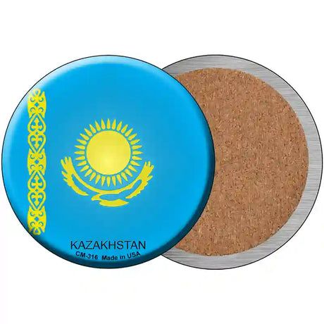 Kazakhstan Country Novelty Metal Circular Sign 3.5" (CC)