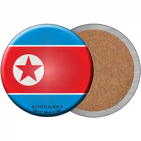 North Korea Country Novelty Metal Circular Sign 3.5" (CC)