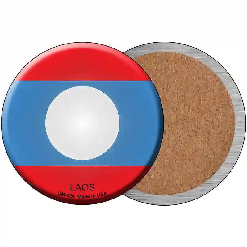 Laos Country Novelty Metal Circular Sign 3.5" (CC)