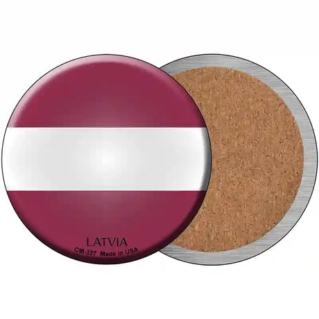 Latvia Country Novelty Metal Circular Sign 3.5" (CC)