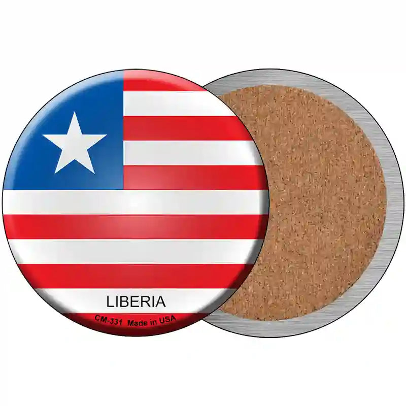 Liberia Country Novelty Metal Circular Sign 3.5" (CC)