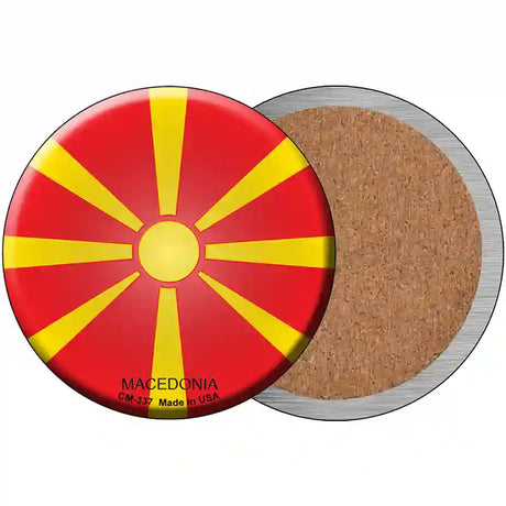 Macedonia Country Novelty Metal Circular Sign 3.5" (CC)