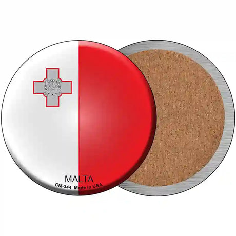 Malta Country Novelty Metal Circular Sign 3.5" (CC)