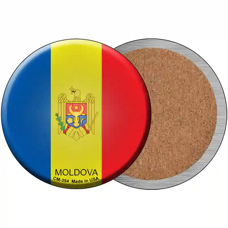 Moldova Country Novelty Metal Circular Sign 3.5" (CC)