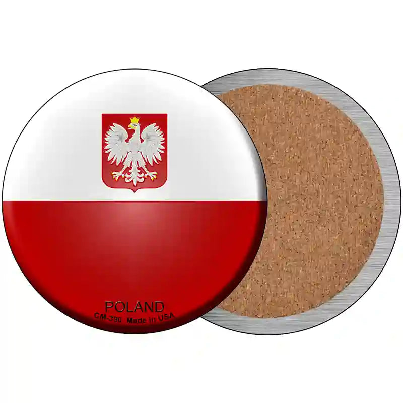 Poland Country Novelty Metal Circular Sign 3.5" (CC)