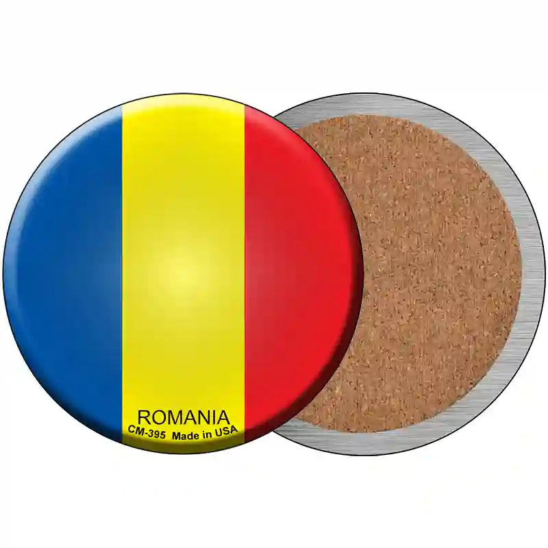 Romania Country Novelty Metal Circular Sign 3.5" (CC)