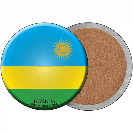 Rwanda Country Novelty Metal Circular Sign 3.5" (CC)