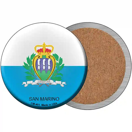 San Marino Country Novelty Metal Circular Sign 3.5" (CC)