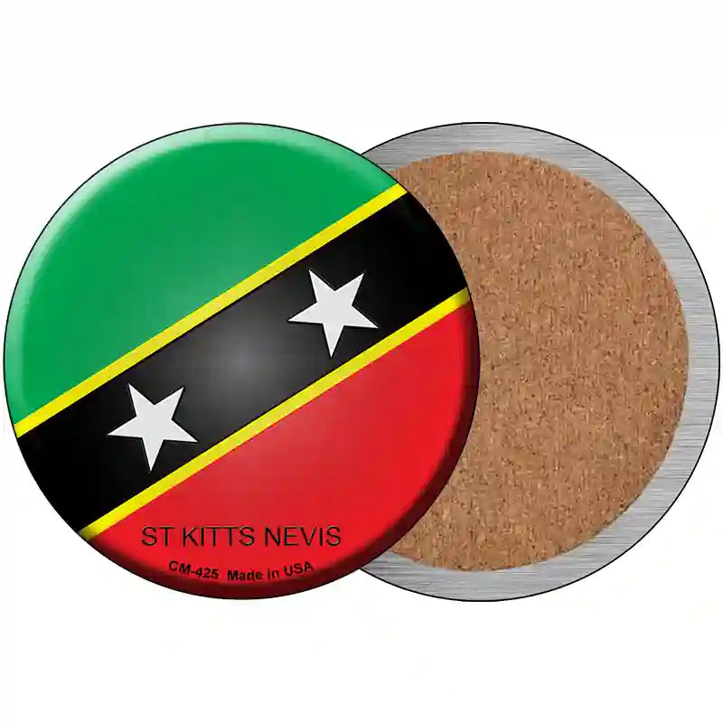 St Kitts Nevis Country Novelty Metal Circular Sign 3.5" (CC)