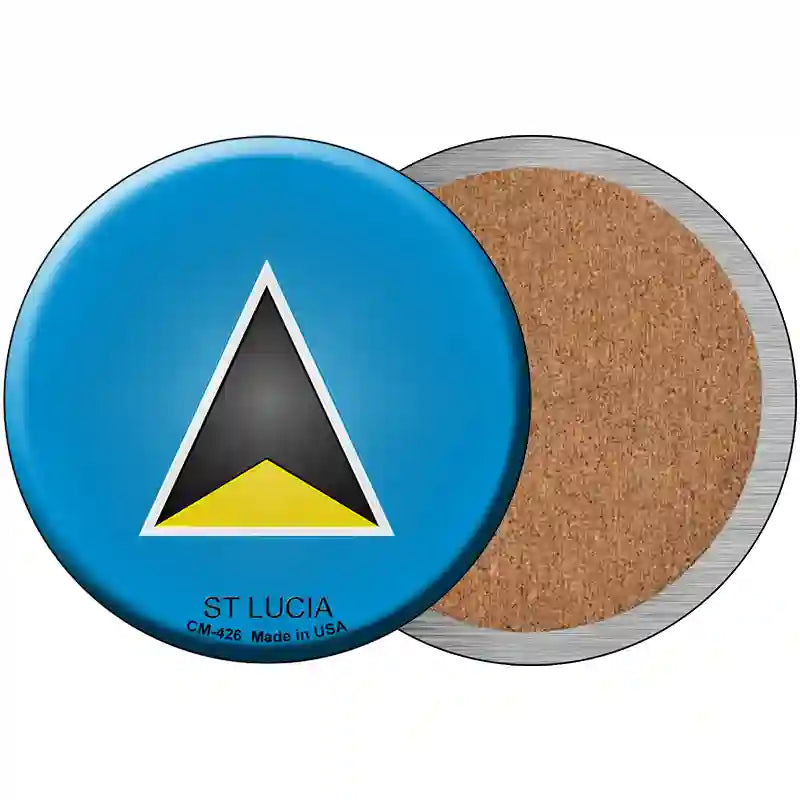 St Lucia Country Novelty Metal Circular Sign 3.5" (CC)