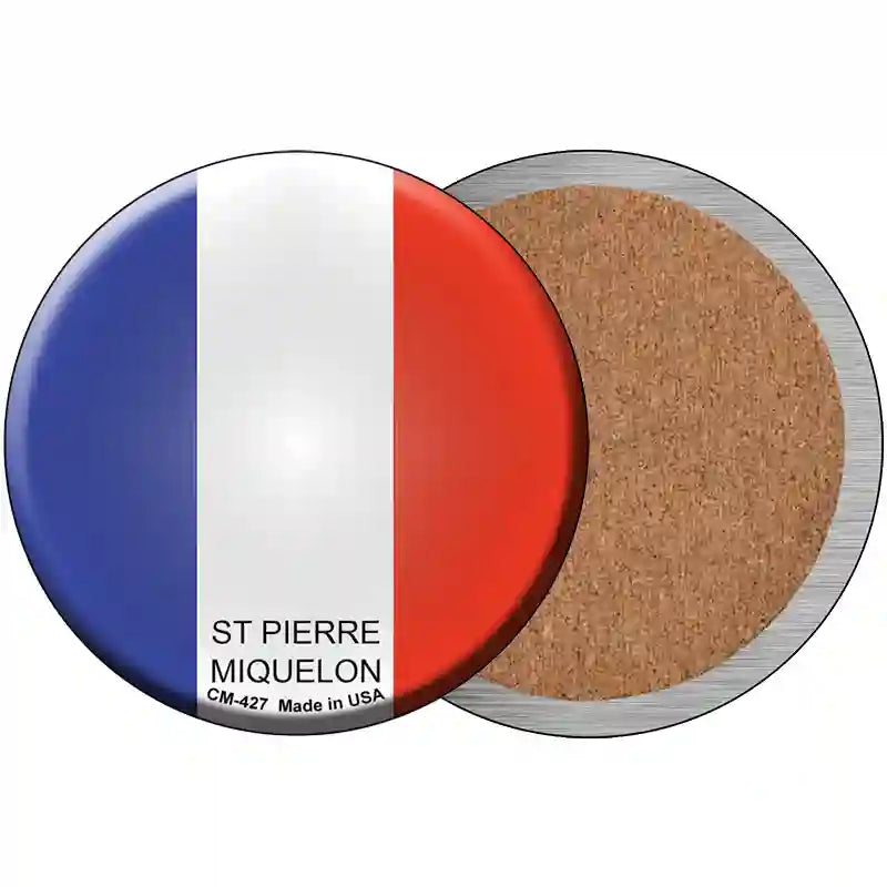 St Pierre Miquelon Country Novelty Metal Circular Sign 3.5" (CC)