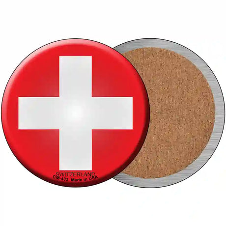 Switzerland Country Novelty Metal Circular Sign 3.5" (CC)