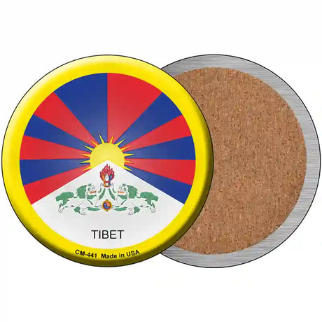 Tibet Country Novelty Metal Circular Sign 3.5" (CC)