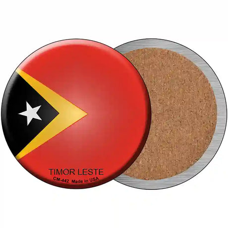 Timor Leste Country Novelty Metal Circular Sign 3.5" (CC)