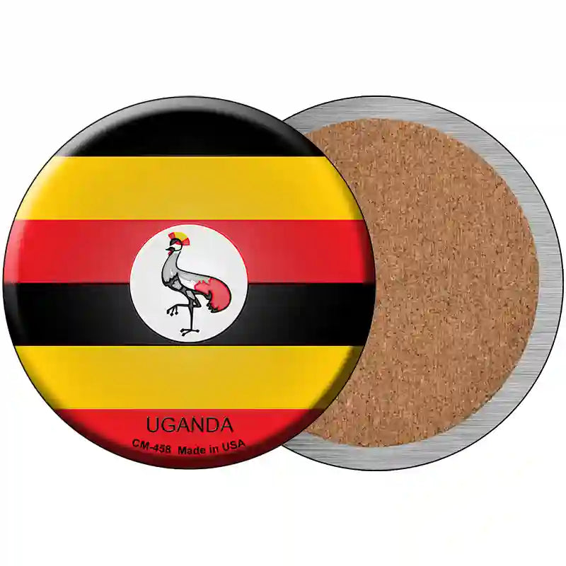 Uganda Country Novelty Metal Circular Sign 3.5" (CC)