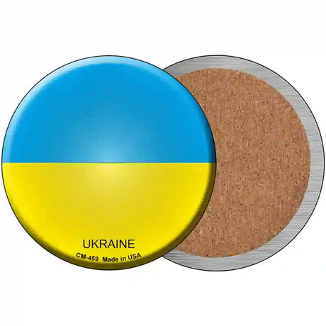 Ukraine Country Novelty Metal Circular Sign 3.5" (CC)