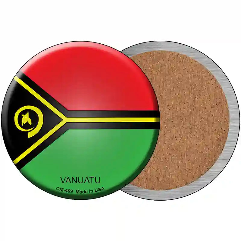 Vanuatu Country Novelty Metal Circular Sign 3.5" (CC)