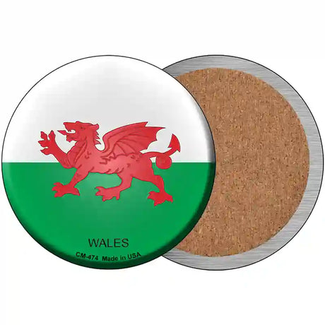 Wales Country Novelty Metal Circular Sign 3.5" (CC)